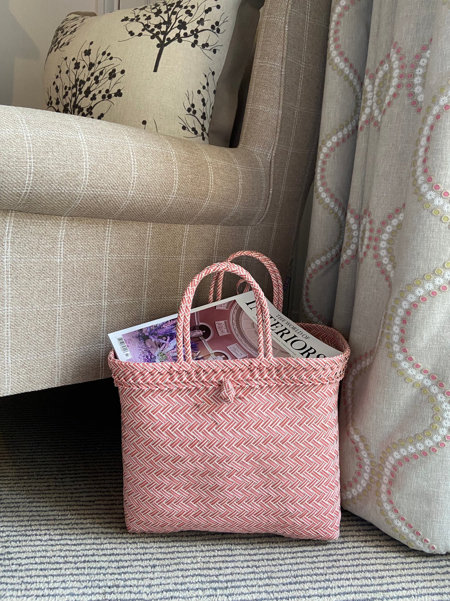 The Pink Recycled Plastic Woven Beach Bag