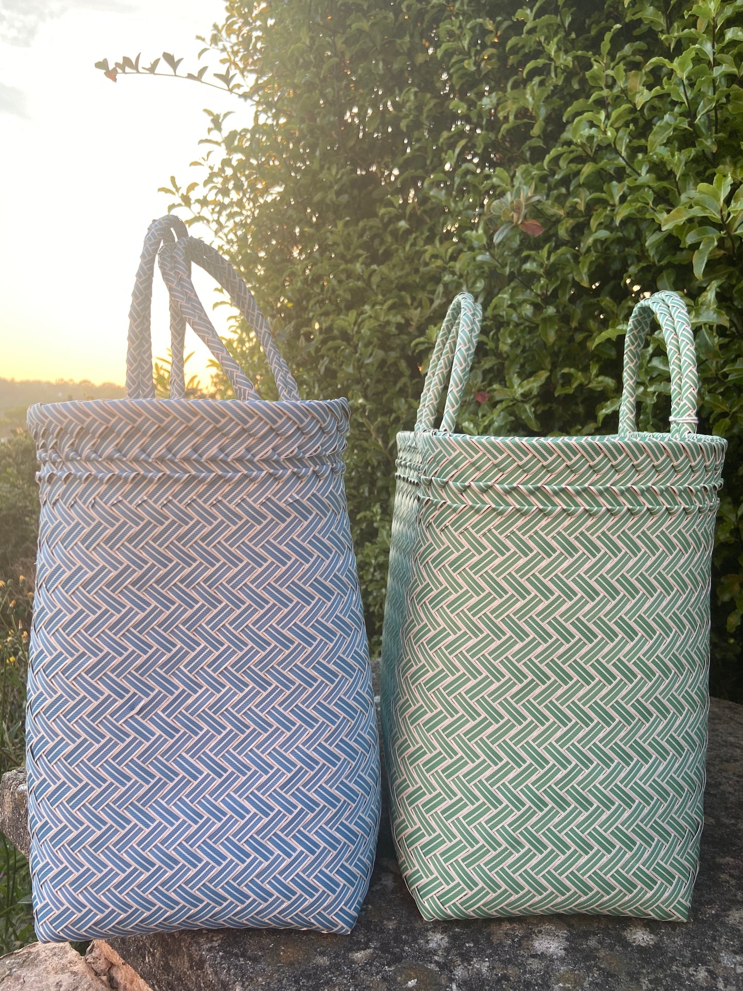 The Green Recyled Plastic Woven Beach Bag