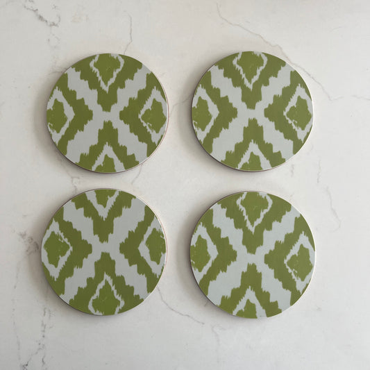 Green Ikat Coaster