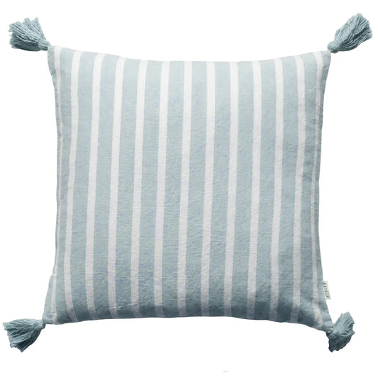 Blue Tetbury Stripe Tassel Cushion Cover