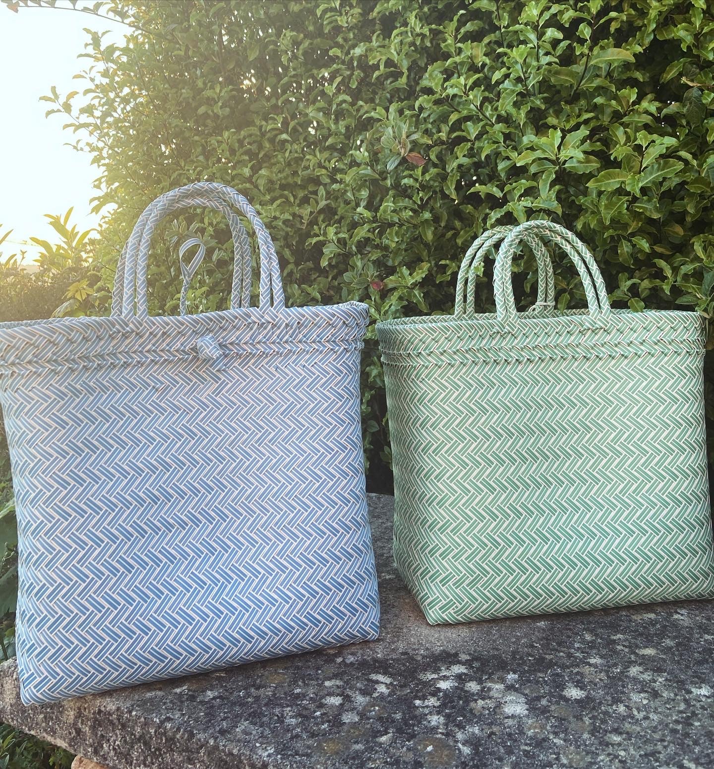 The Green Recyled Plastic Woven Beach Bag