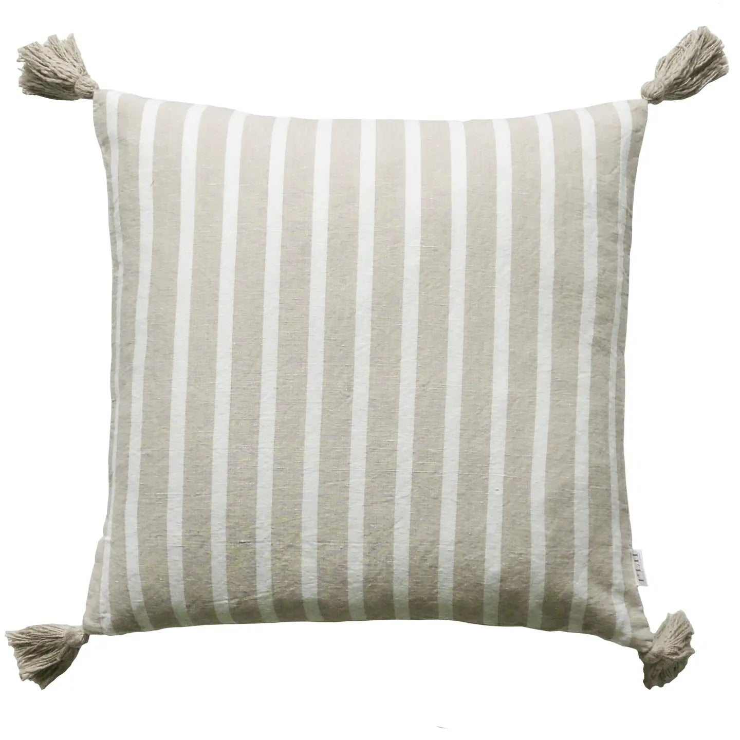 Sand Tetbury Stripe Tassel Cushion Cover