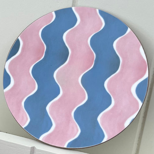 Blue and Pink Wavy Coaster