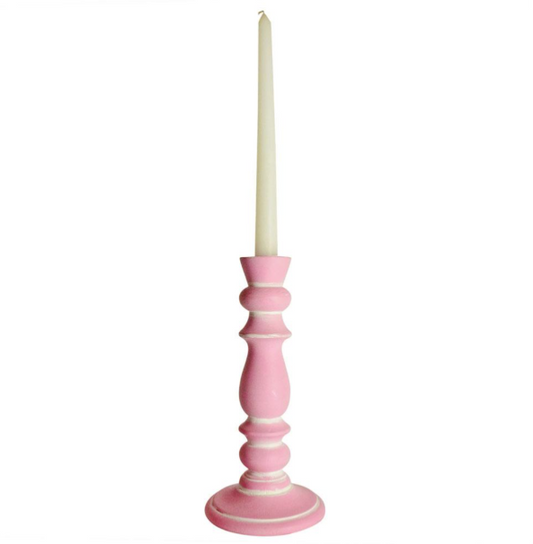 Pink Mango Wood Candle Holder