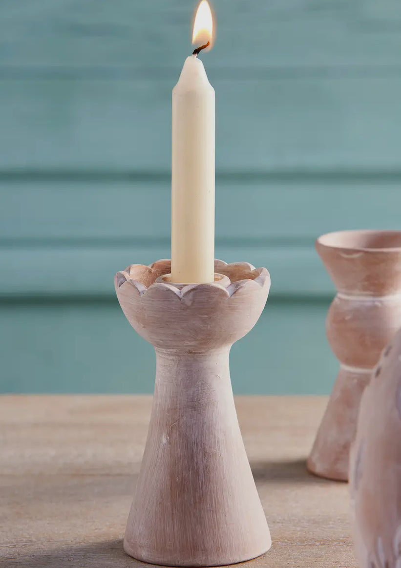 Scallop Terracotta Candle Holder