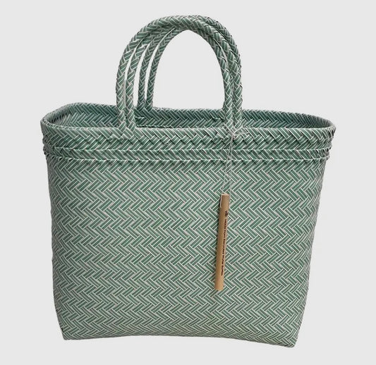 The Green Recyled Plastic Woven Beach Bag